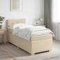Preview: ARDEBO.de - Boxspringbett mit Matratze mit Kopfteil Creme 80 x 200 cm Stoff