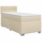 Preview: Boxspringbett mit Matratze mit Kopfteil Creme 80 x 200 cm Stoff