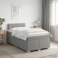Preview: ARDEBO.de - Boxspringbett mit Matratze Hellgrau 120 x 190 cm Stoff