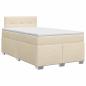 Preview: Boxspringbett mit Matratze Creme 120 x 190 cm Stoff