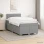 Preview: ARDEBO.de - Boxspringbett mit Matratze Hellgrau 120 x 190 cm Stoff