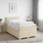 Preview: ARDEBO.de - Boxspringbett mit Matratze Creme 120 x 190 cm Stoff