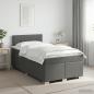 Preview: ARDEBO.de - Boxspringbett mit Matratze Dunkelgrau 120 x 200 cm Stoff