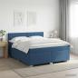 Preview: ARDEBO.de - Boxspringbett mit Matratze mit Kopfteil Blau 140 x 200 cm Stoff