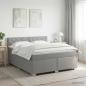 Preview: ARDEBO.de - Boxspringbett mit Matratze Hellgrau 160 x 200 cm Stoff