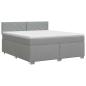Preview: Boxspringbett mit Matratze Hellgrau 160 x 200 cm Stoff