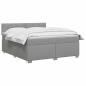 Preview: Boxspringbett mit Matratze Hellgrau 160 x 200 cm Stoff