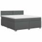 Preview: Boxspringbett mit Matratze Dunkelgrau 160 x 200 cm Stoff