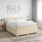 Preview: ARDEBO.de - Boxspringbett mit Matratze Creme 180 x 200 cm Stoff