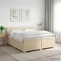 Preview: ARDEBO.de - Boxspringbett mit Matratze Creme 200 x 200 cm Stoff