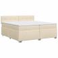 Preview: Boxspringbett mit Matratze Creme 200 x 200 cm Stoff