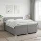Preview: ARDEBO.de - Boxspringbett mit Matratze Hellgrau 200 x 200 cm Stoff