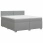 Preview: Boxspringbett mit Matratze Hellgrau 200 x 200 cm Stoff