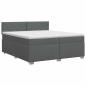 Preview: Boxspringbett mit Matratze Dunkelgrau 200 x 200 cm Stoff
