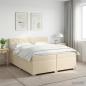 Preview: ARDEBO.de - Boxspringbett mit Matratze Creme 200 x 200 cm Stoff