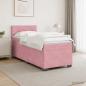 Preview: ARDEBO.de - Boxspringbett mit Matratze mit Kopfteil Rosa 80 x 200 cm Samt