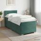 Preview: ARDEBO.de - Boxspringbett mit Matratze Dunkelgrün 100 x 200 cm Samt