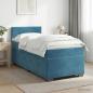 Preview: ARDEBO.de - Boxspringbett mit Matratze Dunkelblau 100 x 200 cm Samt