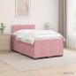 Preview: ARDEBO.de - Boxspringbett mit Matratze mit Kopfteil Rosa 120 x 200 cm Samt