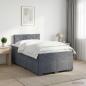 Preview: ARDEBO.de - Boxspringbett mit Matratze Dunkelgrau 120 x 200 cm Samt