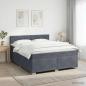 Preview: ARDEBO.de - Boxspringbett mit Matratze Dunkelgrau 140 x 190 cm Samt