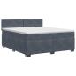 Preview: Boxspringbett mit Matratze Dunkelgrau 140 x 190 cm Samt