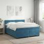 Preview: ARDEBO.de - Boxspringbett mit Matratze Dunkelblau 140 x 190 cm Samt