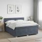 Preview: ARDEBO.de - Boxspringbett mit Matratze Dunkelgrau 140 x 200 cm Samt