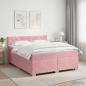 Preview: ARDEBO.de - Boxspringbett mit Matratze mit Kopfteil Rosa 140 x 200 cm Samt