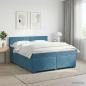 Preview: ARDEBO.de - Boxspringbett mit Matratze Dunkelblau 160 x 200 cm Samt
