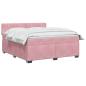 Preview: Boxspringbett mit Matratze mit Kopfteil Rosa 160 x 200 cm Samt
