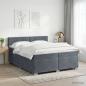 Preview: ARDEBO.de - Boxspringbett mit Matratze Dunkelgrau 200 x 200 cm Samt