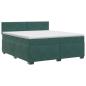 Preview: Boxspringbett mit Matratze Dunkelgrün 200 x 200 cm Samt