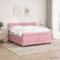 Preview: ARDEBO.de - Boxspringbett mit Matratze mit Kopfteil Rosa 200 x 200 cm Samt