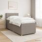 Preview: ARDEBO.de - Boxspringbett mit Matratze mit Kopfteil Taupe 80 x 200 cm Stoff