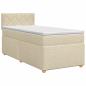 Preview: Boxspringbett mit Matratze mit Kopfteil Creme 80 x 200 cm Stoff
