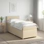 Preview: ARDEBO.de - Boxspringbett mit Matratze mit Kopfteil Creme 90 x 190 cm Stoff