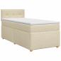 Preview: Boxspringbett mit Matratze mit Kopfteil Creme 90 x 190 cm Stoff