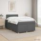 Preview: ARDEBO.de - Boxspringbett mit Matratze Dunkelgrau 120 x 190 cm Stoff
