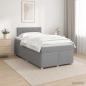 Preview: ARDEBO.de - Boxspringbett mit Matratze Hellgrau 120 x 190 cm Stoff
