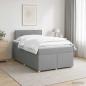 Preview: ARDEBO.de - Boxspringbett mit Matratze Hellgrau 120 x 200 cm Stoff