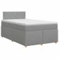 Preview: Boxspringbett mit Matratze Hellgrau 120 x 200 cm Stoff