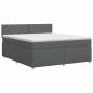 Preview: Boxspringbett mit Matratze Dunkelgrau 140 x 190 cm Stoff