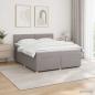 Preview: ARDEBO.de - Boxspringbett mit Matratze Taupe 160 x 200 cm Stoff