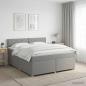 Preview: ARDEBO.de - Boxspringbett mit Matratze Hellgrau 180 x 200 cm Stoff