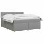 Preview: Boxspringbett mit Matratze Hellgrau 180 x 200 cm Stoff