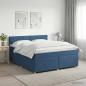Preview: ARDEBO.de - Boxspringbett mit Matratze mit Kopfteil Blau 180 x 200 cm Stoff