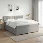 Preview: ARDEBO.de - Boxspringbett mit Matratze Hellgrau 200 x 200 cm Stoff