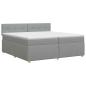 Preview: Boxspringbett mit Matratze Hellgrau 200 x 200 cm Stoff