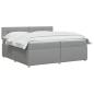 Preview: Boxspringbett mit Matratze Hellgrau 200 x 200 cm Stoff